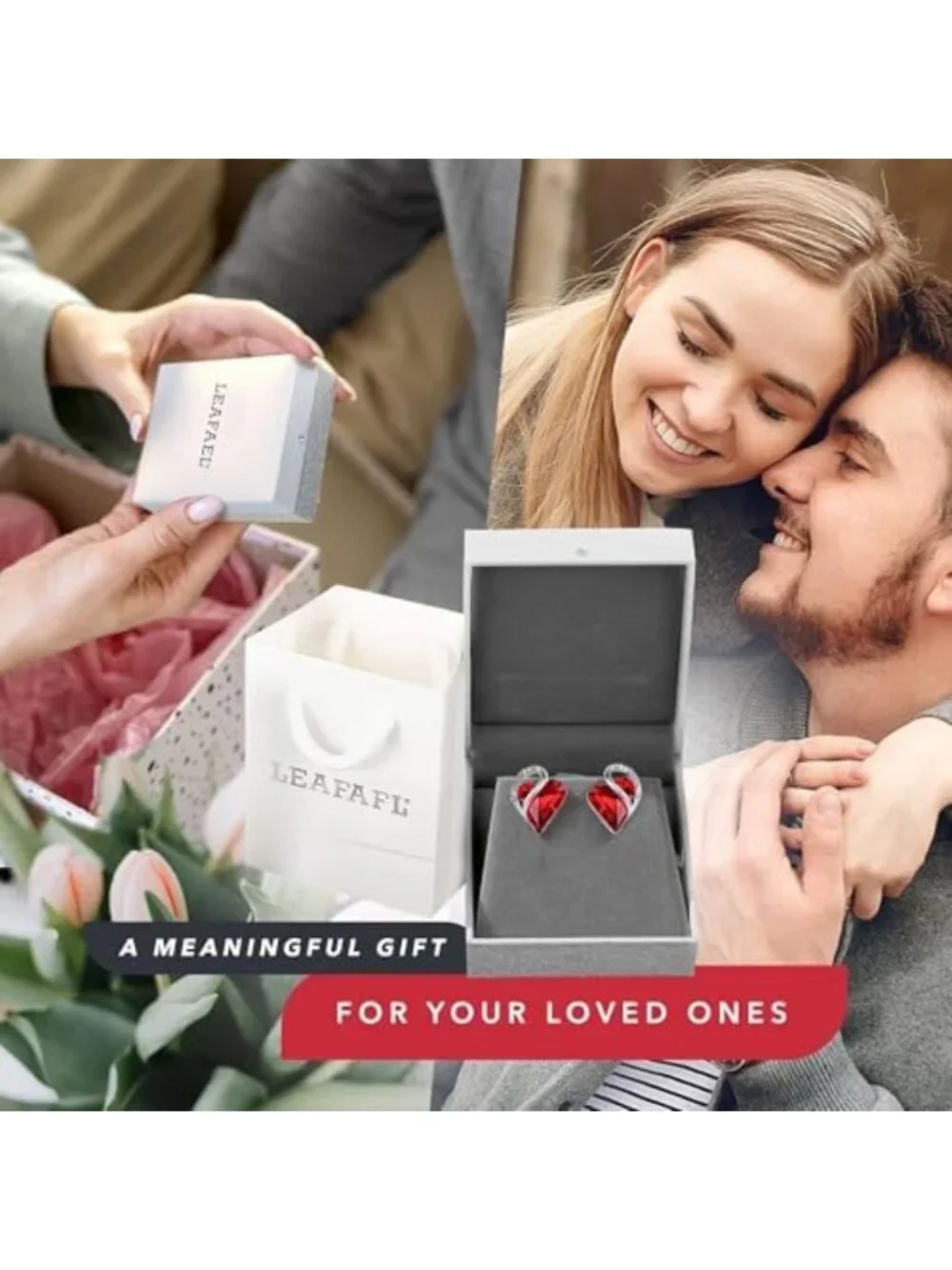 Infinity Heart Stud Earrings, Birthstone & Healing Stone Jewelry, Perfect Gift